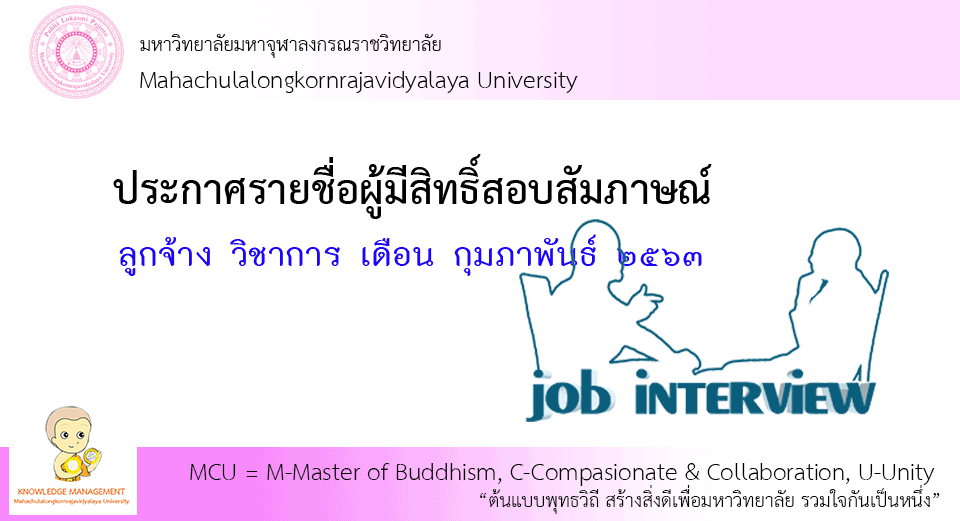 ประกาศรายชื่อผู้มีสิทธิ์สอบสัมภาษณ์ อาจารย์ คณะครุศาสตร์ และสังคมศาสตร์